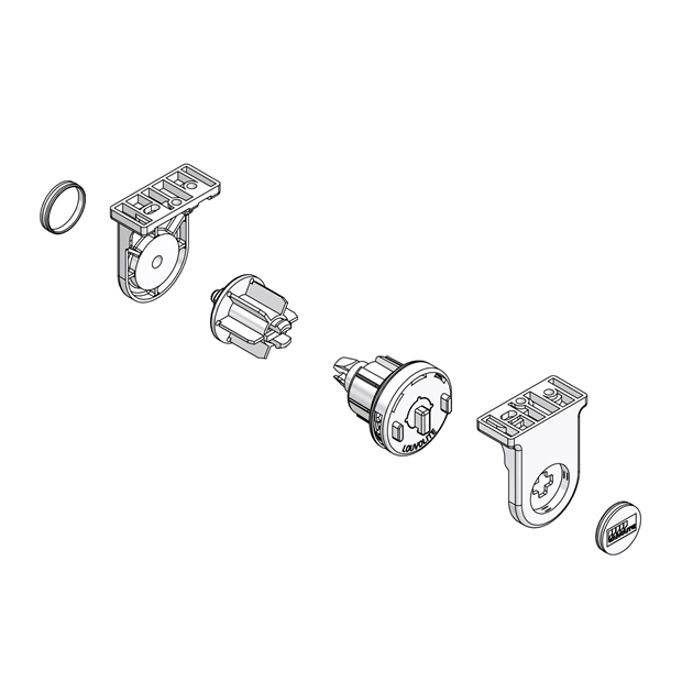 SYSTEM 32 SIDE CONTROL SLIDE LOCK END SET STANDARD WHITE PIN PLASTIC BRACKETS