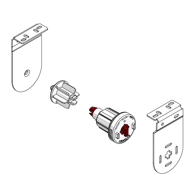 SYSTEM 32 CONTROL SLIDE LOCK END SET MEDIUM DOUBLE SPRING RED PIN EXTENDED METAL BRACKETS
