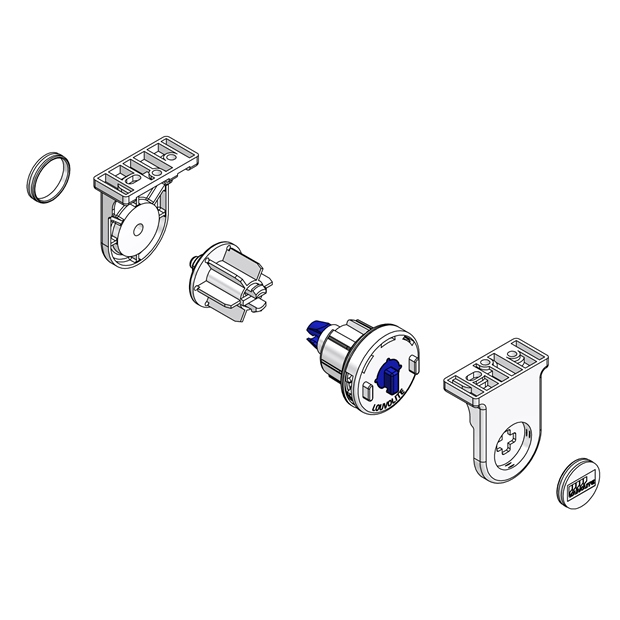 SYSTEM 32 CONTROL SLIDE LOCK END SET MEDIUM BLUE PIN PLASTIC BRACKETS