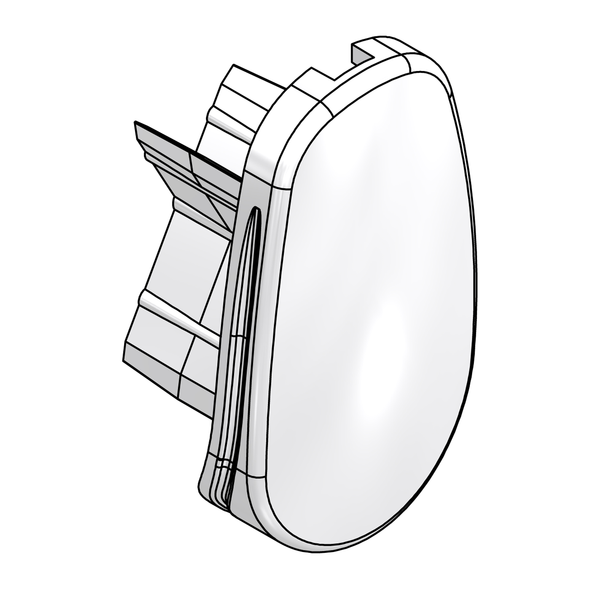 WRAPPED CURVED BOTTOM BAR END CAP