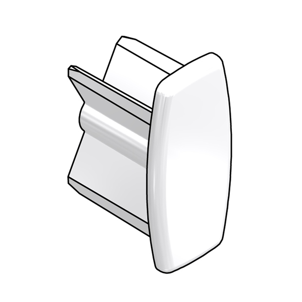 END CAP - BOTTOM BAR WHITE FOR USE WITH R8121